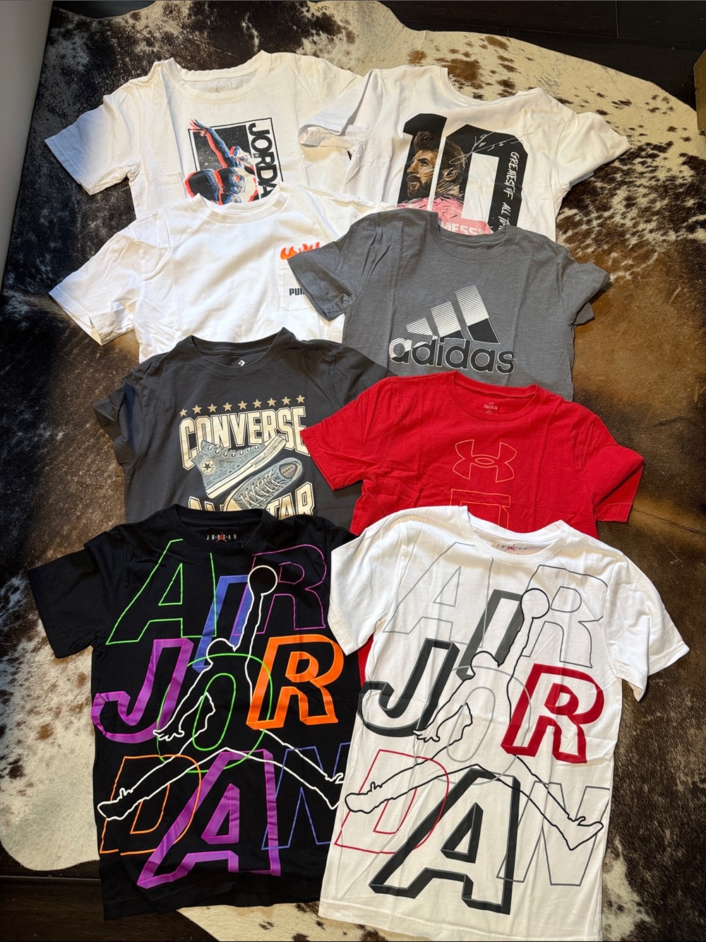 Set of 8 shirts.Jordan Kids' Short Sleeve Graphic Tee - Red (Other Brands Mixed)